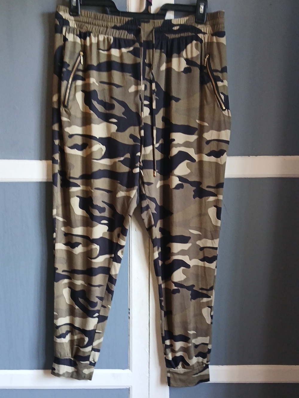 eye candy Olive & Black Camo Drawstring Joggers
